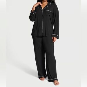 Victoria's Secret Black and Pink Pajama Set, modal soft long pajama set